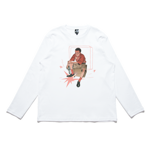 "Starboy" Cut and Sew Wide-body Long Sleeved Tee White/Black