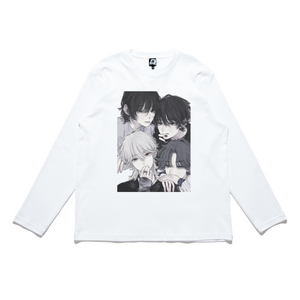 "JellyHeart Band" Cut and Sew Wide-body Long Sleeved Tee Black