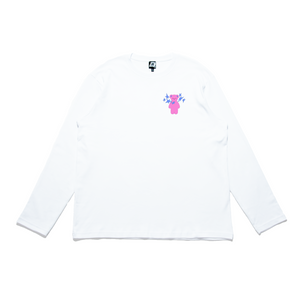 "A Trip to Outer Space" Cut and Sew Wide-body Long Sleeved Tee White/Black