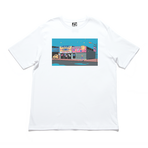 "Town of Music" Cut and Sew Wide-body Tee White/Black