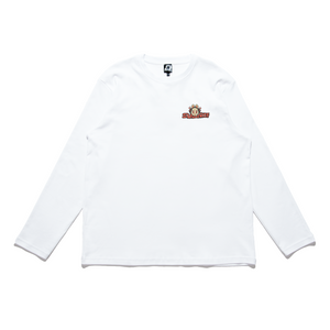 "Soundproof" Cut and Sew Wide-body Long Sleeved Tee White/Black/Beige