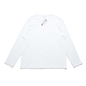 "Listening Party" Cut and Sew Wide-body Long Sleeved Tee White/Black