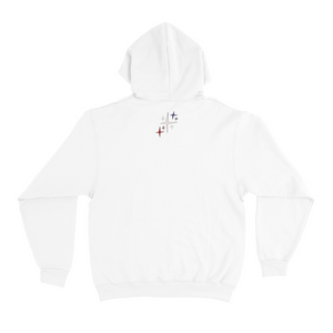 "Listening Party" Basic Hoodie White/Cobalt Blue/Black