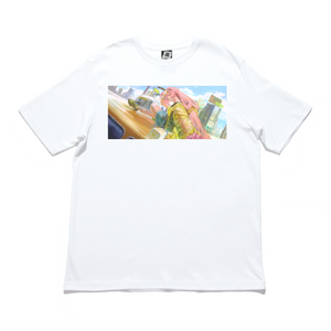 "MIO Summer" Cut and Sew Wide-body Tee White