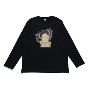 "Sparkle" Cut and Sew Wide-body Long Sleeved Tee Black
