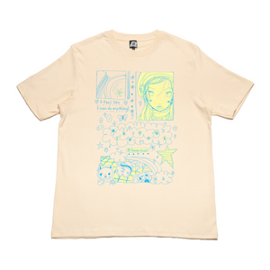 "Happy Days" Cut and Sew Wide-body Tee White/Beige