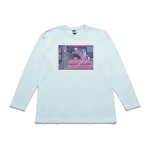 "Apparition" Taper-Fit Heavy Cotton Long Sleeve Tee Mint