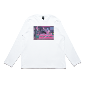 "Apparition" Cut and Sew Wide-body Long Sleeved Tee White