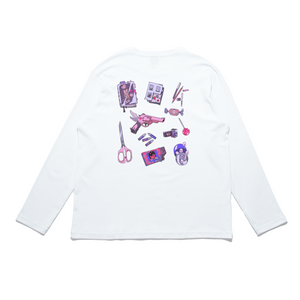 "Toy Gun Set" Cut and Sew Wide-body Long Sleeved Tee White