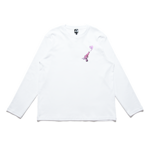 "Toy Gun Set" Cut and Sew Wide-body Long Sleeved Tee White