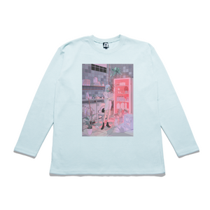 "Laundry Room" Taper-Fit Heavy Cotton Long Sleeve Tee Mint
