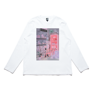 "Laundry Room" Cut and Sew Wide-body Long Sleeved Tee White