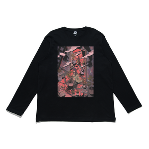 "Gardening" Cut and Sew Wide-body Long Sleeved Tee Black