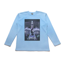 Load image into Gallery viewer, &quot;Slide&quot; Taper-Fit Heavy Cotton Long Sleeve Tee Sky Blue/Mint
