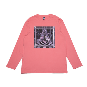 "Hypercube" Cut and Sew Wide-body Long Sleeved Tee Salmon Pink