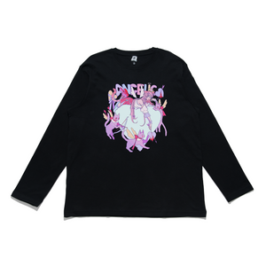"Angelic" Cut and Sew Wide-body Long Sleeved Tee White/Black