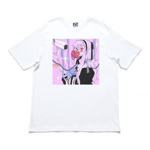 "Being Watched" Cut and Sew Wide-body Tee White/Black