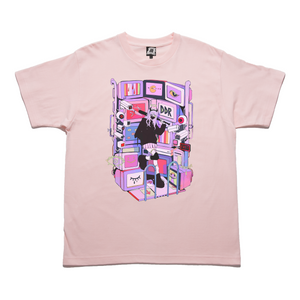 "DDR" Taper-Fit Heavy Cotton Tee Pink