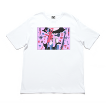 Load image into Gallery viewer, &quot;Flowers&quot; Cut and Sew Wide-body Tee White/Black