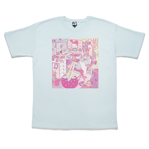 "Strawberry Mood" Taper-Fit Heavy Cotton Tee Mint