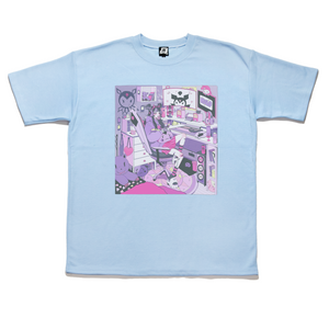 "Lavender Mood" Taper-Fit Heavy Cotton Tee Sky Blue