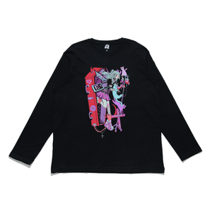 "Late!" Cut and Sew Wide-body Long Sleeved Tee White/Black