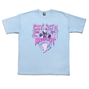 "Blood Lust" Taper-Fit Heavy Cotton Tee Sky Blue/Violet
