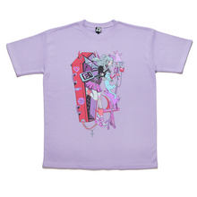 Load image into Gallery viewer, &quot;Late!&quot; Taper-Fit Heavy Cotton Tee Mint/Violet