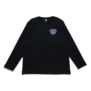 "Eyes on me" Cut and Sew Wide-body Long Sleeved Tee Black