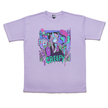 Load image into Gallery viewer, &quot;Midnight Snack&quot; Taper-Fit Heavy Cotton Tee Sky Blue/Violet