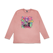 Load image into Gallery viewer, &quot;Junk Food&quot; Taper-Fit Heavy Cotton Long Sleeve Tee Mint/Rose