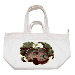 "Plant Based 3" Tote Carrier Bag Cream/Green