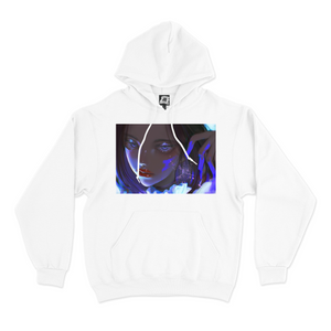 "Blue blood" Basic Hoodie White/Cobalt Blue