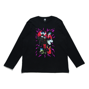 " Vampire Prince" Cut and Sew Wide-body Long Sleeved Tee Black