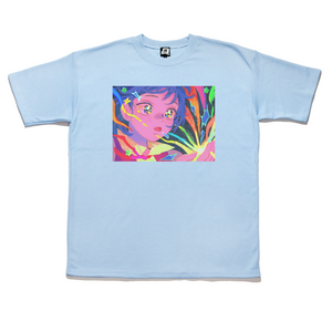 "Sparks" Taper-Fit Heavy Cotton Tee Sky Blue
