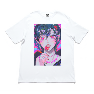 "Sweet Tooth" Cut and Sew Wide-body Tee White