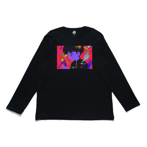 "Mob, Mob!" Cut and Sew Wide-body Long Sleeved Tee Black