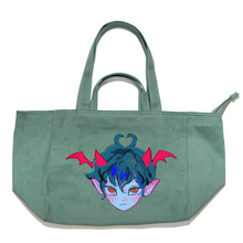 Load image into Gallery viewer, &quot;Demon Diner&quot; Tote Carrier Bag Cream/Green