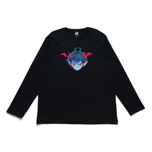 "Demon Diner" Cut and Sew Wide-body Long Sleeved Tee Black