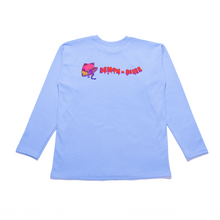 Load image into Gallery viewer, &quot;Demon Diner&quot; Taper-Fit Heavy Cotton Long Sleeve Tee Sky Blue/Beige