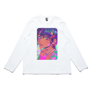 "Amory" Cut and Sew Wide-body Long Sleeved Tee White