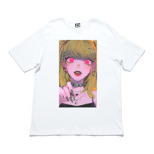 Load image into Gallery viewer, &quot;Shinigami Eyes&quot; Cut and Sew Wide-body Tee White/Black