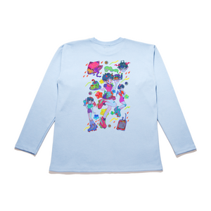 "Demon Diner" Taper-Fit Heavy Cotton Long Sleeve Tee Sky Blue