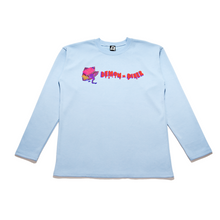 Load image into Gallery viewer, &quot;Demon Diner&quot; Taper-Fit Heavy Cotton Long Sleeve Tee Sky Blue