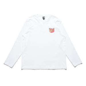 "Petite Sheep" Cut and Sew Wide-body Long Sleeved Tee White/Black