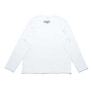 "Crystals" Cut and Sew Wide-body Long Sleeved Tee White