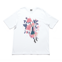 Load image into Gallery viewer, &quot;MOMO: The pink Rose&quot; Cut and Sew Wide-body Tee White/Black