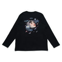 Load image into Gallery viewer, &quot;Koi Fish Pond&quot; Cut and Sew Wide-body Long Sleeved Tee Black