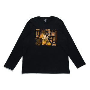 "Citrus Wolf" Cut and Sew Wide-body Long Sleeved Tee White/Black