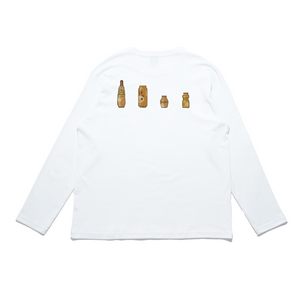 "Citrus Wolf" Cut and Sew Wide-body Long Sleeved Tee White/Black